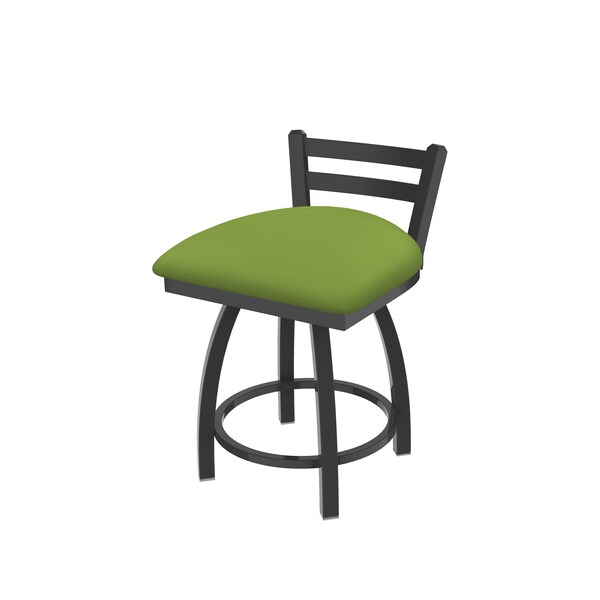 Holland Bar Stool Co 18" Low Back Swivel Vanity Stool, Pewter Finish, Canter Kiwi Green Seat 41118PW009 - main